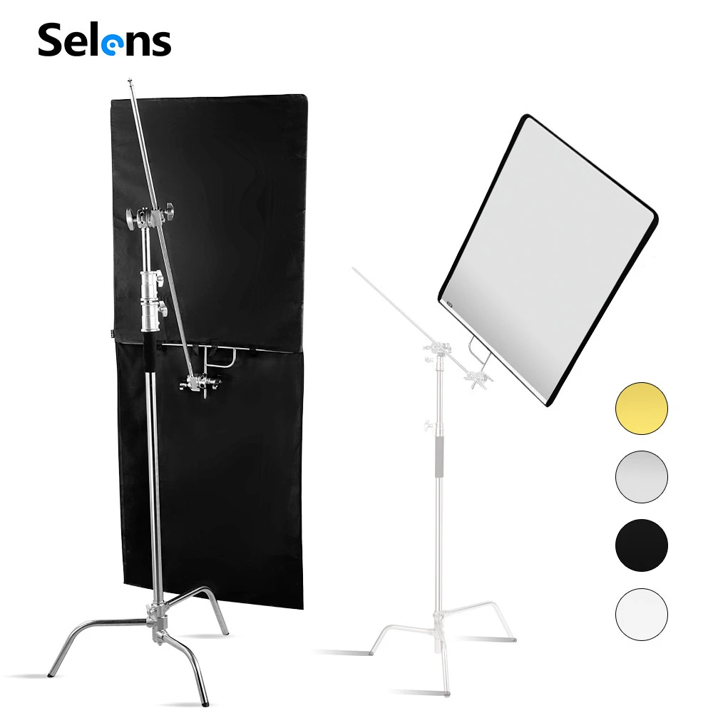 Beauty Dish 55Cm - Selens 75x90cm Removable Stainless Flag Panel