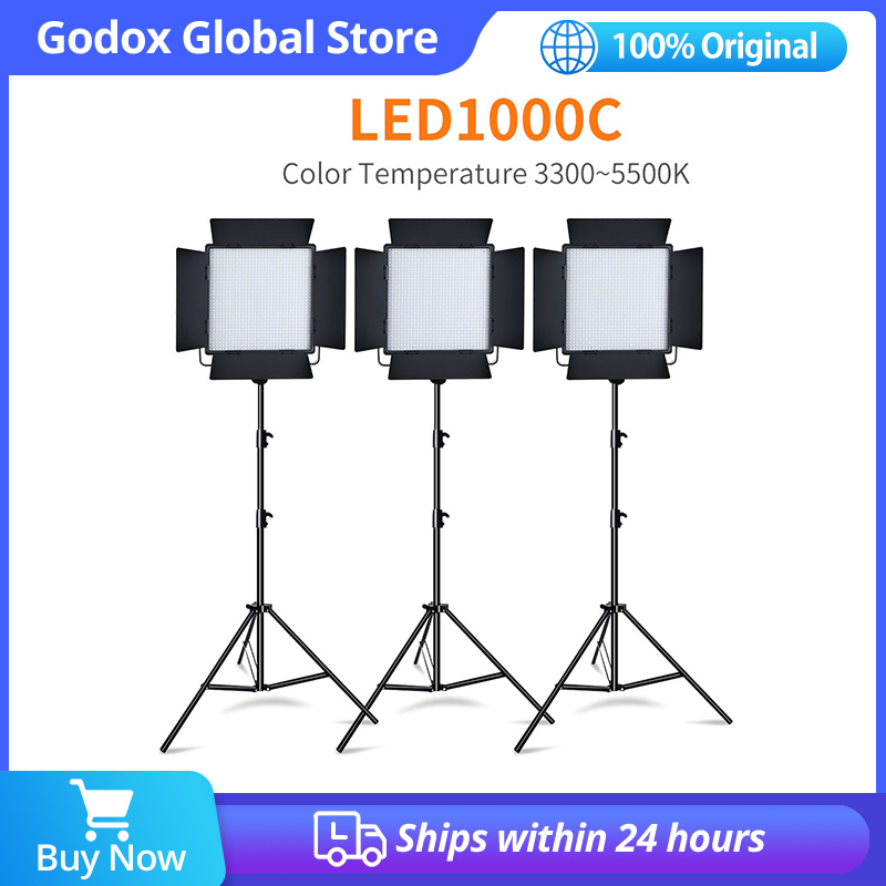 Photography Lighting Kit Godox - 3PCS Godox LED1000C 3300K-5600K LED Light
