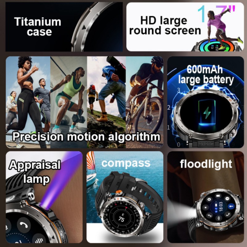 Flashlight Smart Watch Men BT  - огляд і ціна Photography Lighting Assistant