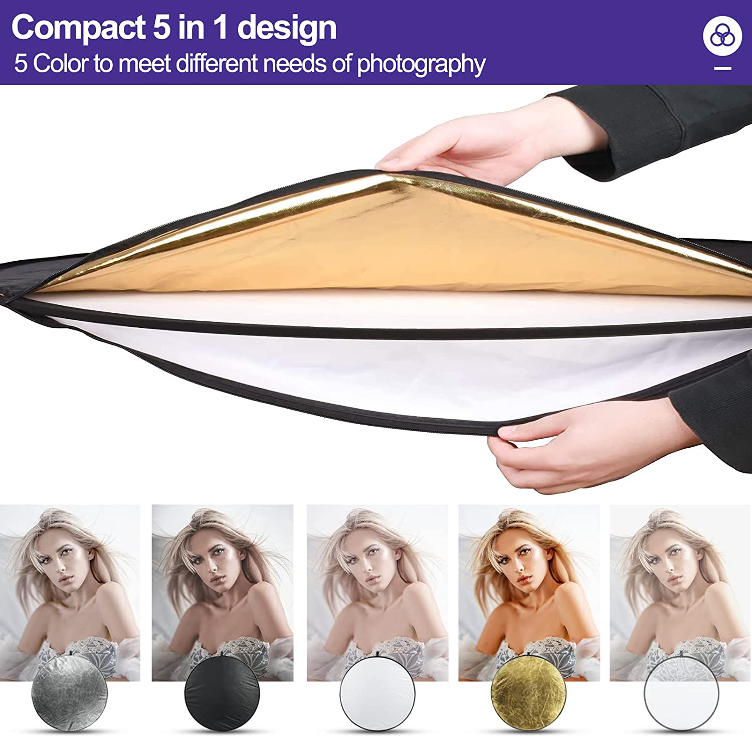 60 80 110cm 5in1 Reflector Pho - огляд і ціна Photography Lighting Reflectors