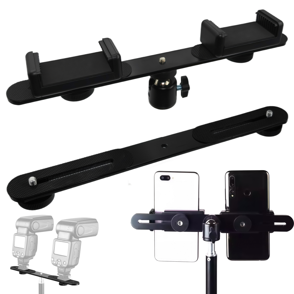 1/4'' Dual Flash Bracket Mount - огляд і ціна Photography Video Lighting Kit With Adjustable Tripod Stand