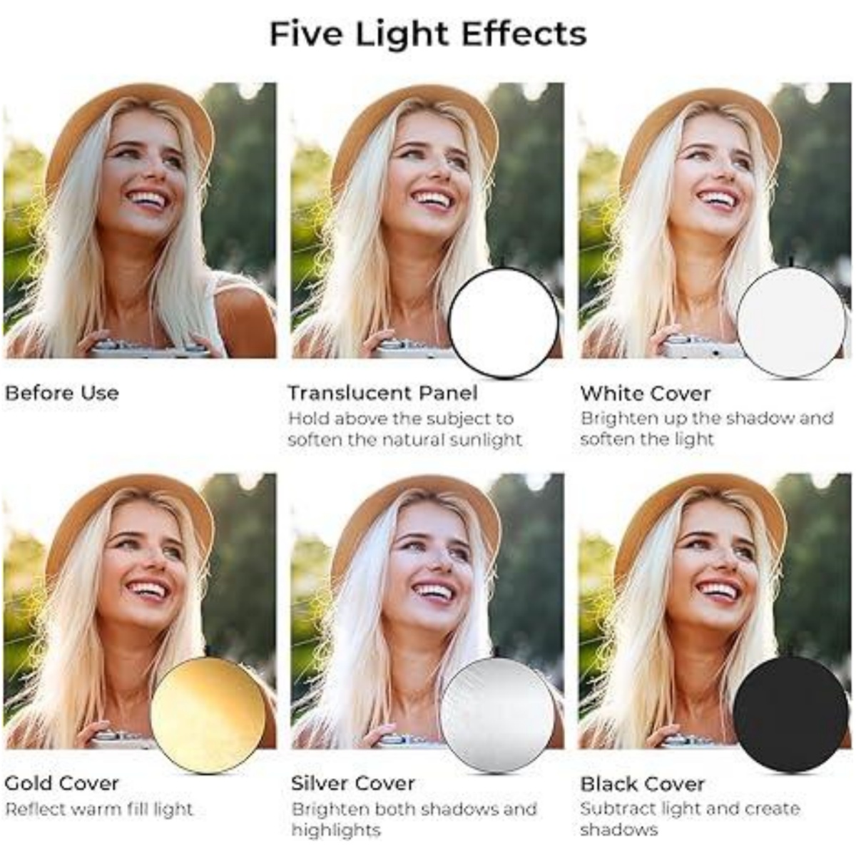 HUANYINGBJB Portable 5 in 1 Ph - огляд і ціна Photography Lighting Reflectors