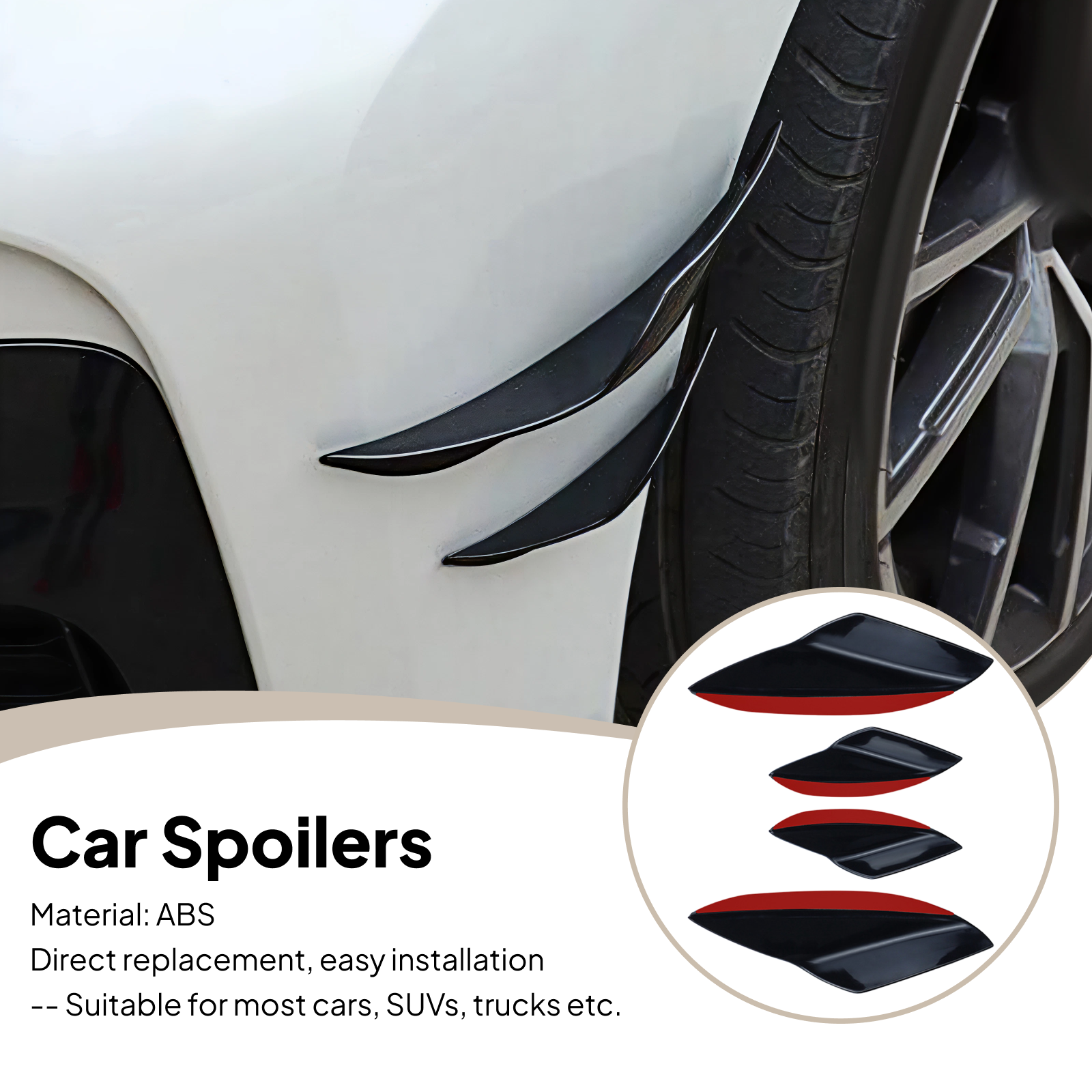 4Pcs Car Spoiler Canards Set S - огляд і ціна Diffusion Material Roll