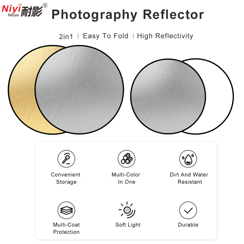 2in1 Round Portable Reflector  - огляд і ціна Photography Lighting Reflectors