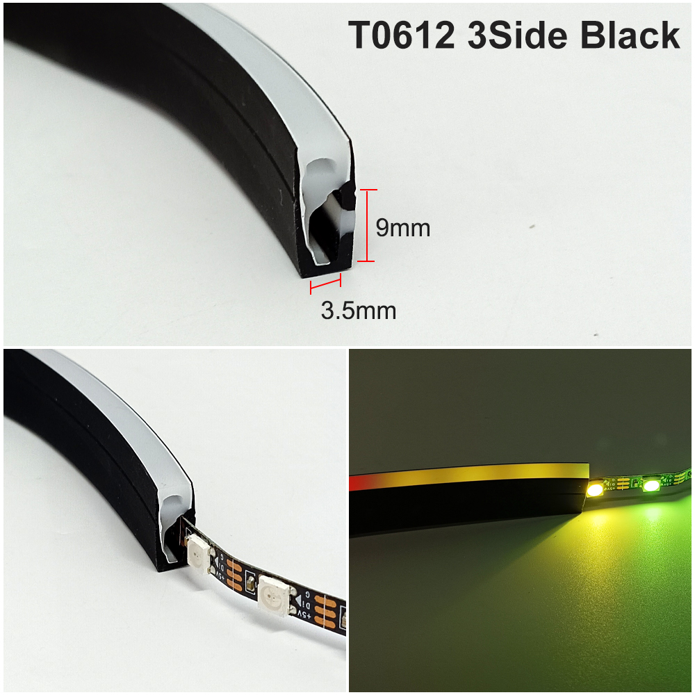 Black Silicone Tube LED Neon L - огляд і ціна Diffusion Material Roll