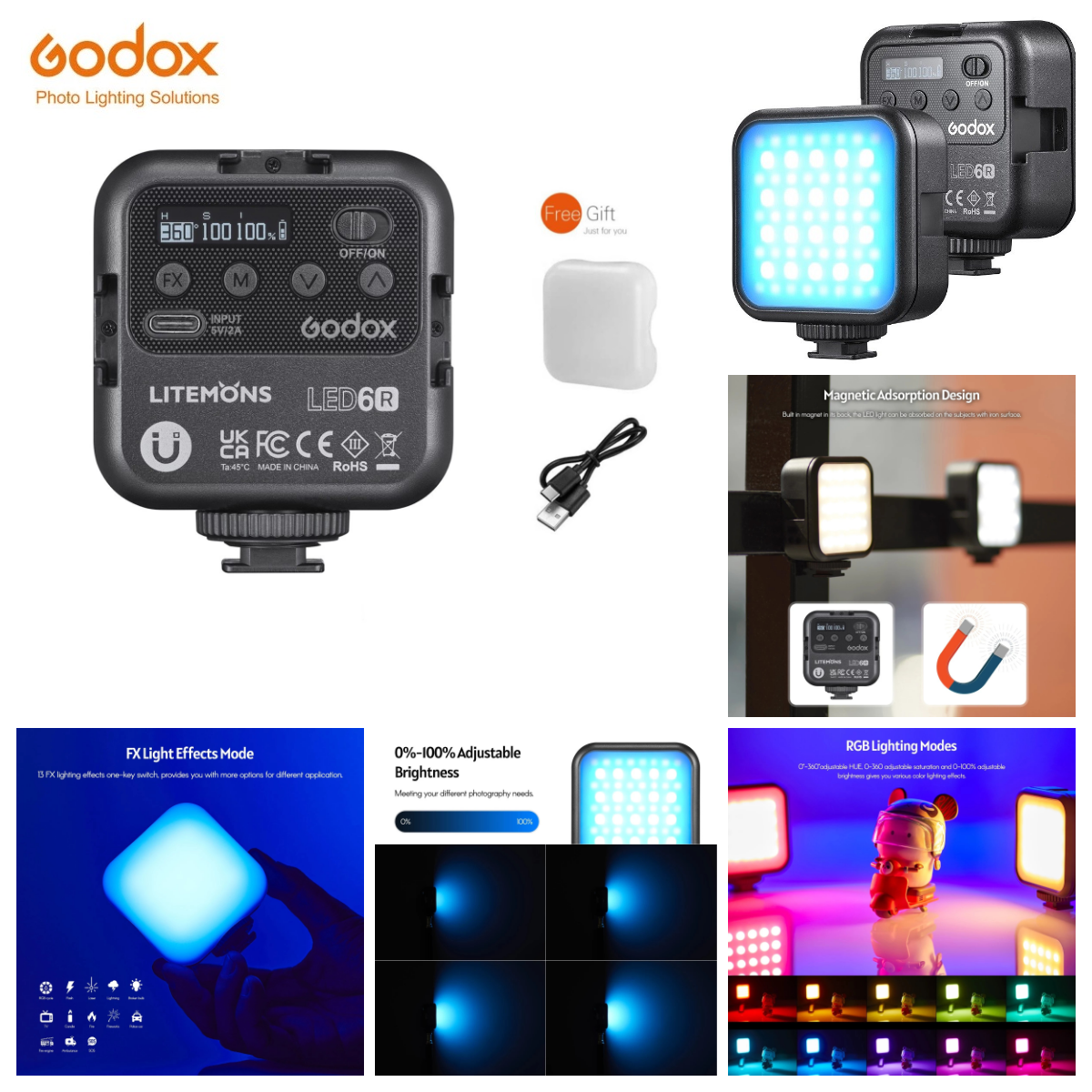Godox LITEMONS LED6R RGB LED V - огляд і ціна Photography Lighting Kit Godox